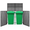 vidaXL Двоен навес за кофа за смет черен 153x78x120 см полиратан