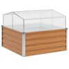 vidaXL Градински сандък с оранжерия Светло кафяво 100 x 100 x 77 cm