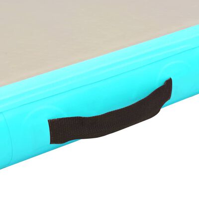 vidaXL Надуваем дюшек за гимнастика с помпа, 600x100x10 см, PVC, зелен