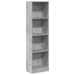 vidaXL Библиотека, бетонно сива, 40x24x143 см, инженерно дърво