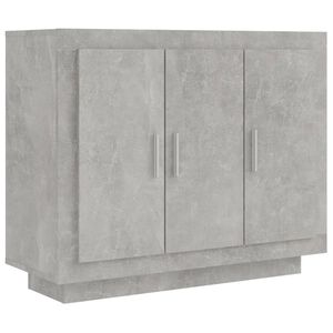vidaXL Сайдборд, бетонно сив, 92x35x75 см, инженерно дърво