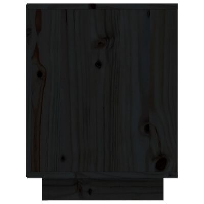 vidaXL Шкаф за обувки, черен, 60x34x45 см, бор масив