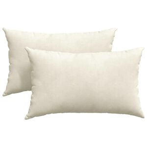 vidaXL Диван възглавници 2 pcs Крем 50 x 30 cm Кордюрова тъкан