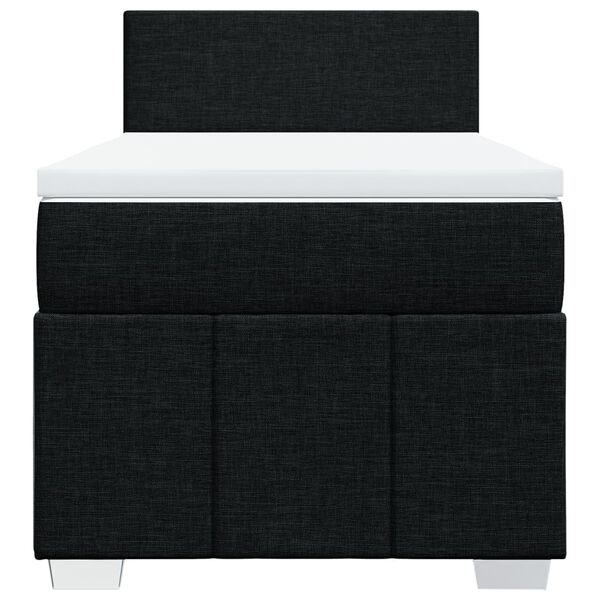 vidaXL Боксспринг легло с матрак, черно, 100x200 см, плат