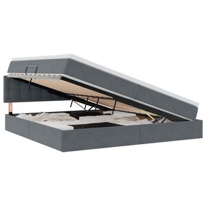 vidaXL Легло с място за съхранение Тъмен сив 200 x 200 cm Кадифе