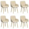 vidaXL Обедени столове 6 pcs Текстил Кремаво 56,5 x 50 x 87,5 см