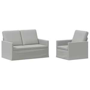 vidaXL Комплект дивани 2 pcs Облачно сиво Текстил