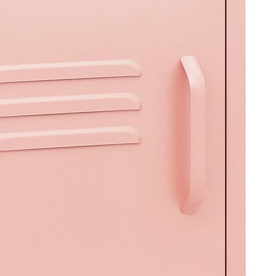 vidaXL Нощни шкафчета, 2 бр, розови, 35х35х51 см, стомана