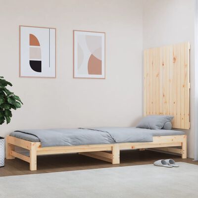 vidaXL Стенна табла за спалня, 82,5x3x90 см, борово дърво масив