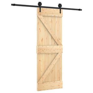 vidaXL Преплъзваща се врата Естествено и черно 70 x 210 cm