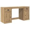 vidaXL Маса с шкаф Дъб Инженерно дърво 154,5 x 50 x 75 см