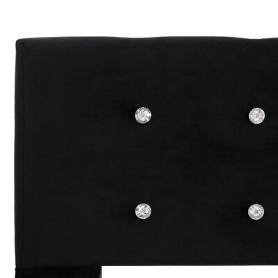 vidaXL Легло с матрак от мемори пяна, черно, кадифе, 90x200 см