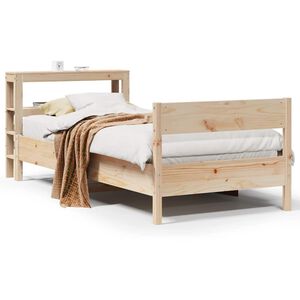 vidaXL Рамка за легло без матрак, 75x190 см, масивна чамова дървесина