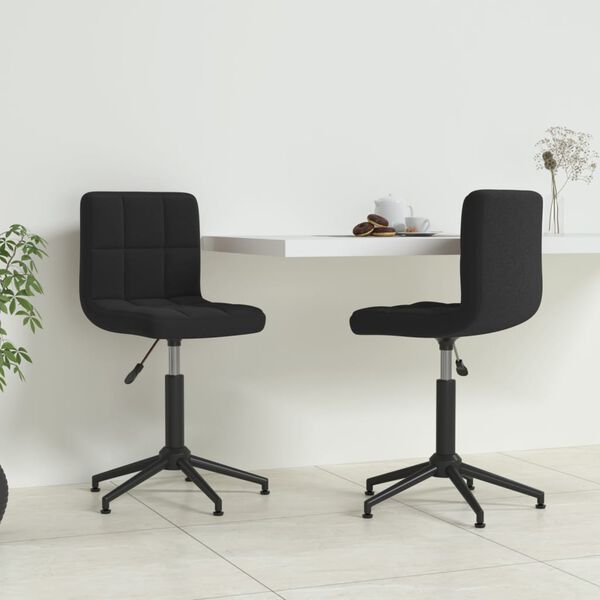 vidaXL Въртящи трапезни столове, 2 бр, черни, кадифе