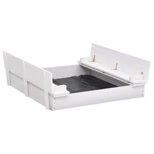 vidaXL Пясъчник, чамова дървесина, бял, 95x90x15 см