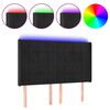 vidaXL LED горна табла за легло, черна, 147x16x118/128 см, кадифе