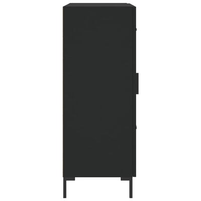 vidaXL Сайдборд, черен, 69,5x34x90 см, инженерно дърво