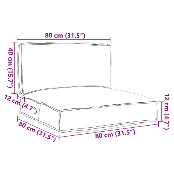 vidaXL Комплект възглавници за палет 2 pcs Крем Оксфордска тъкан
