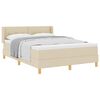 vidaXL Легло с пружинирана основа с таблото Крем 200 x 140 cm текстил