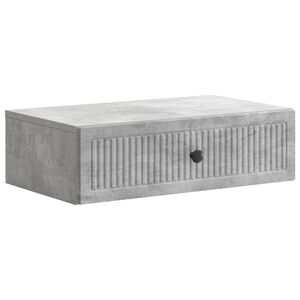 vidaXL Стенен страничен масичка Бетонно сиво 59 x 34,5 x 17 см