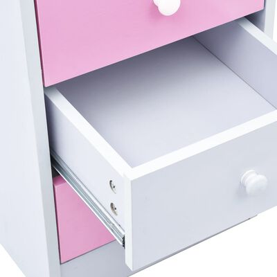vidaXL Детско бюро за рисуване, накланящ се плот, розово и бяло