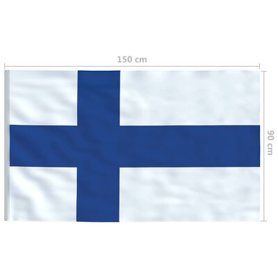 vidaXL Флаг на Финландия и алуминиев флагщок, 6 м