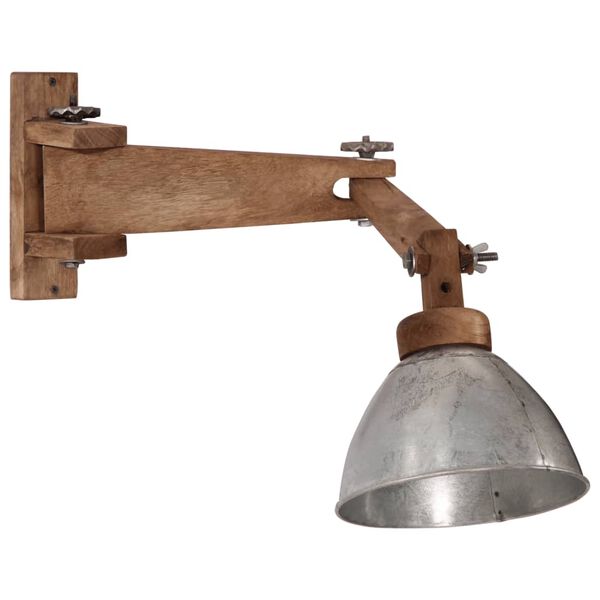 vidaXL Стенни лампа, 25 W, винтидж, сребриста, E27