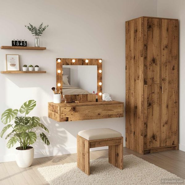 vidaXL Тоалетка с чекмедже Кафяво 83 x 40 x 70 см Инженерно дърво