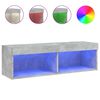 vidaXL ТВ шкаф с LED осветление, бетонно сив, 100x30x30 см