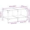 vidaXL Маса за кафе с черен стъклен плот 78,5x40x40 см стомана