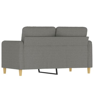 vidaXL 2-местен диван, Тъмносив, 120 см, плат