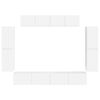 vidaXL ТВ шкаф 8 pcs Лъскаво бяло