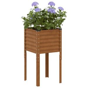 vidaXL Градинска саксия 45x45x88 см, устойчива на атмосферни влияния стомана