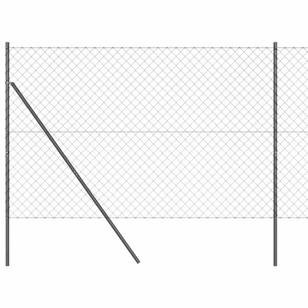 vidaXL Стълб за ограда. Сив 25 x 1,5 м (мрежа 60 x 60 мм) Стомана