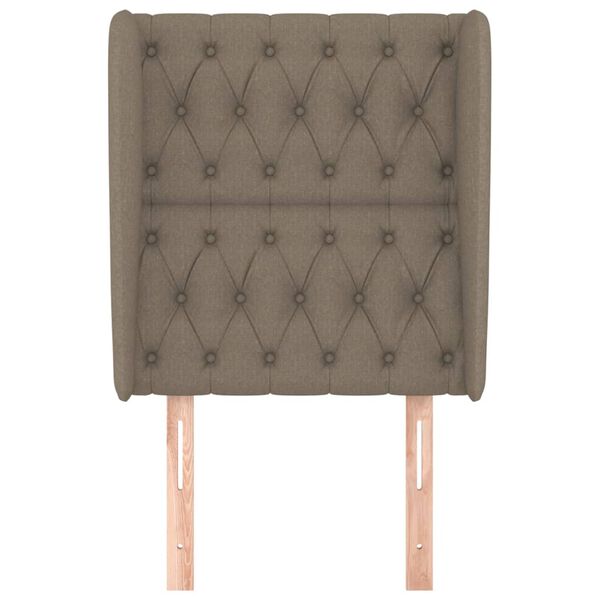 vidaXL Горна табла за легло с уши, таупе, 83x23x118/128 см, плат