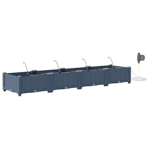 vidaXL Градинска саксия 4 бр. Сиво 160 x 40 x 22 см ПП