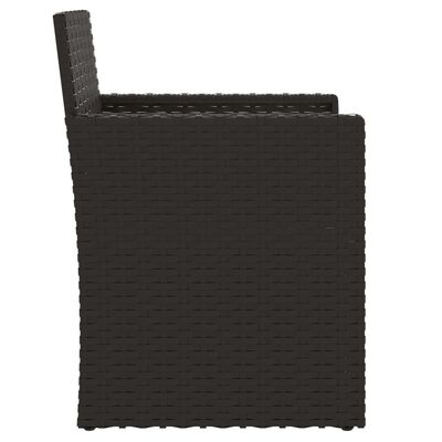 vidaXL Външен комплект мебели от 3 части с възглавници черен полиратан