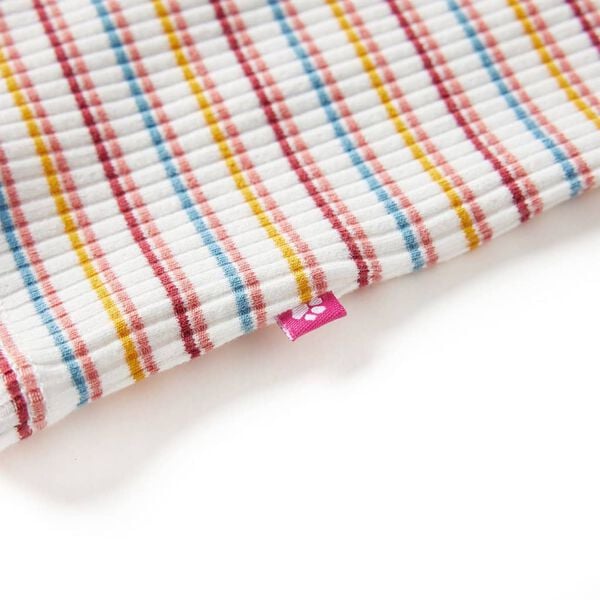 Детска тениска с дълги ръкави, ниска яка, екрю, 140