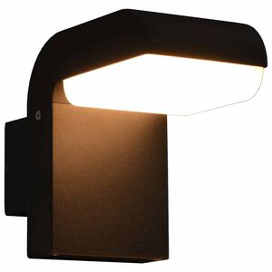 vidaXL Външна LED стенна лампа 9 W, черна, овална