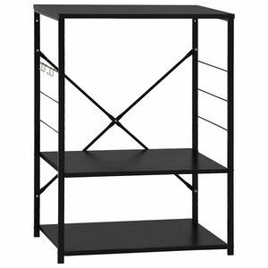 vidaXL Шкаф за микровълнова, черен, 60x39,6x79,5 см, инженерно дърво