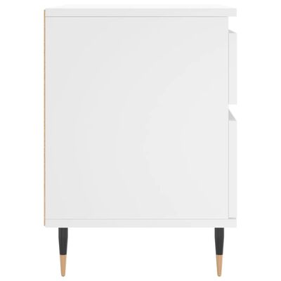 vidaXL Нощно шкафче, бяло, 40x35x50 см, инженерно дърво