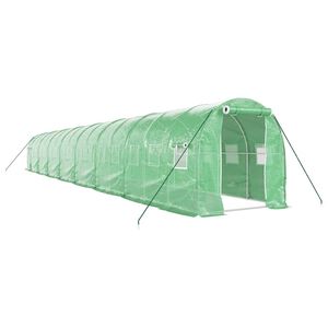 vidaXL Оранжерия със стоманена рамка зелена 32 м&sup2; 16x2x2 м