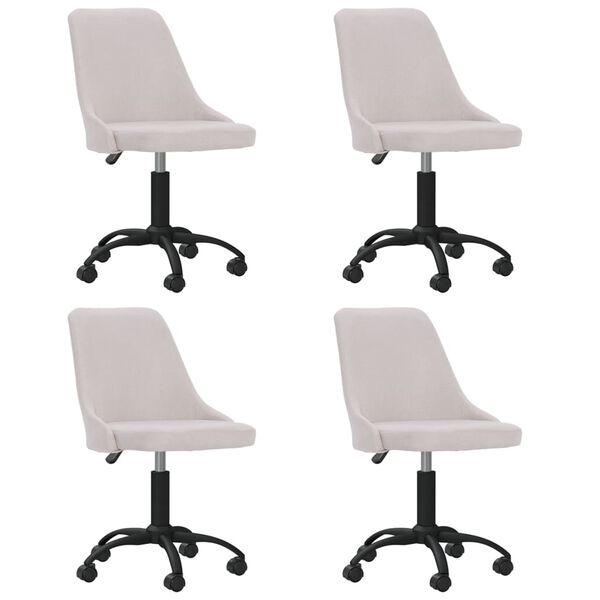 vidaXL Въртящи се трапезни столове, 4 бр, кремави, текстил