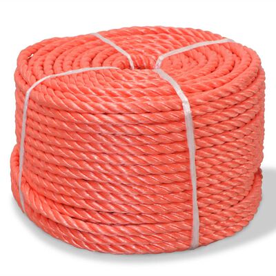 vidaXL Усукано въже, полипропилен, 14 мм, 100 м, оранжево