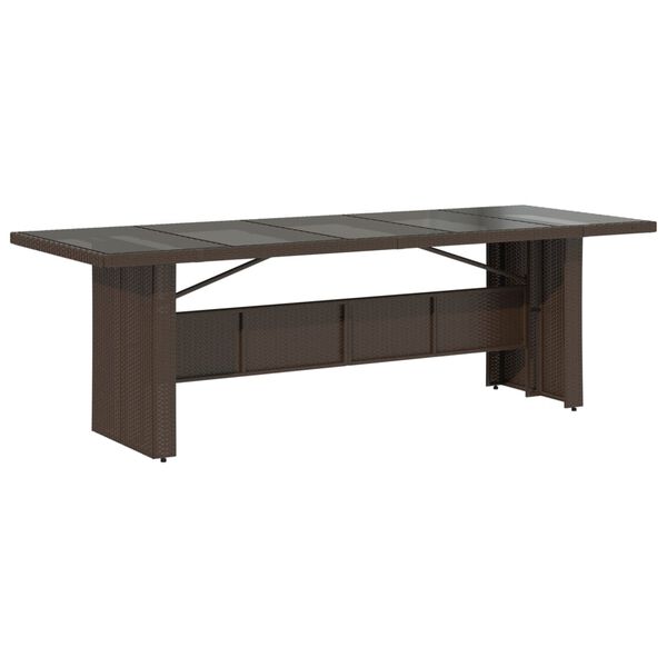 vidaXL Градински бистро комплект с възглавници 11части кафяв полиратан