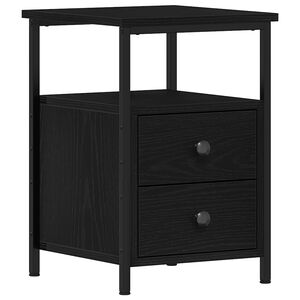 vidaXL Нощно шкафче, черен дъб, 34x35,5x50 см, инженерно дърво