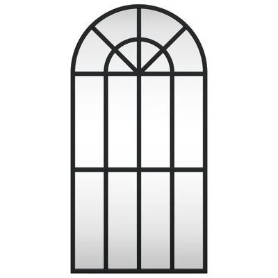 vidaXL Стенно огледало, черно, 30x60 см, арка, желязо