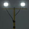 vidaXL LED прожектор със статив, 2x10 W, студено бяло