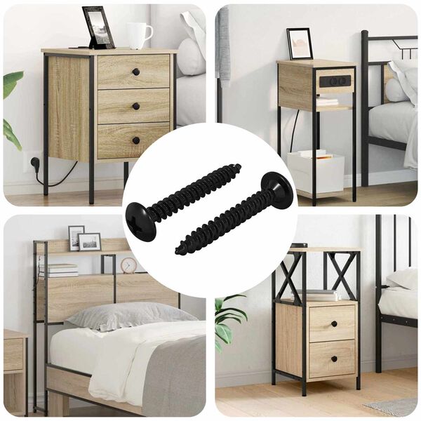 vidaXL Нокът за пробиване 2 pcs Черно M4 x 28 мм Стомана