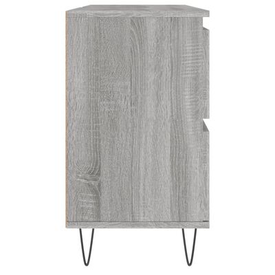 vidaXL Шкаф за баня, сив сонома, 80x33x60 см, инженерно дърво